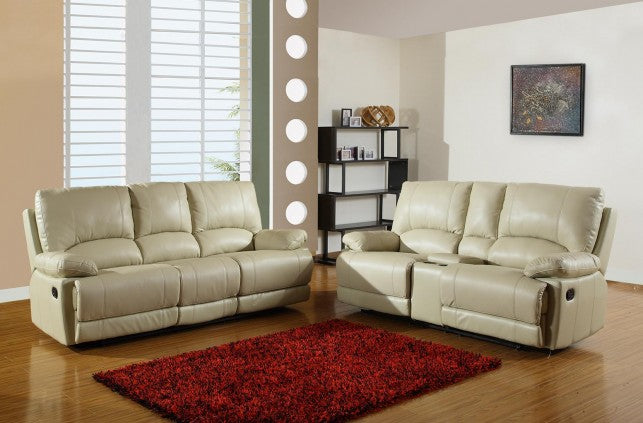 76'" X 40'" X 41'" Modern Beige Sofa With Console Loveseat