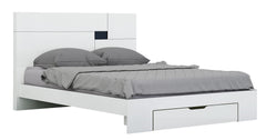 72" X 85" X 43" 4Pc California King Modern White High Gloss Bedrooom Set