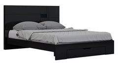 72" X 85" X 43" 4Pc California King Modern Black High Gloss Bedroom Set