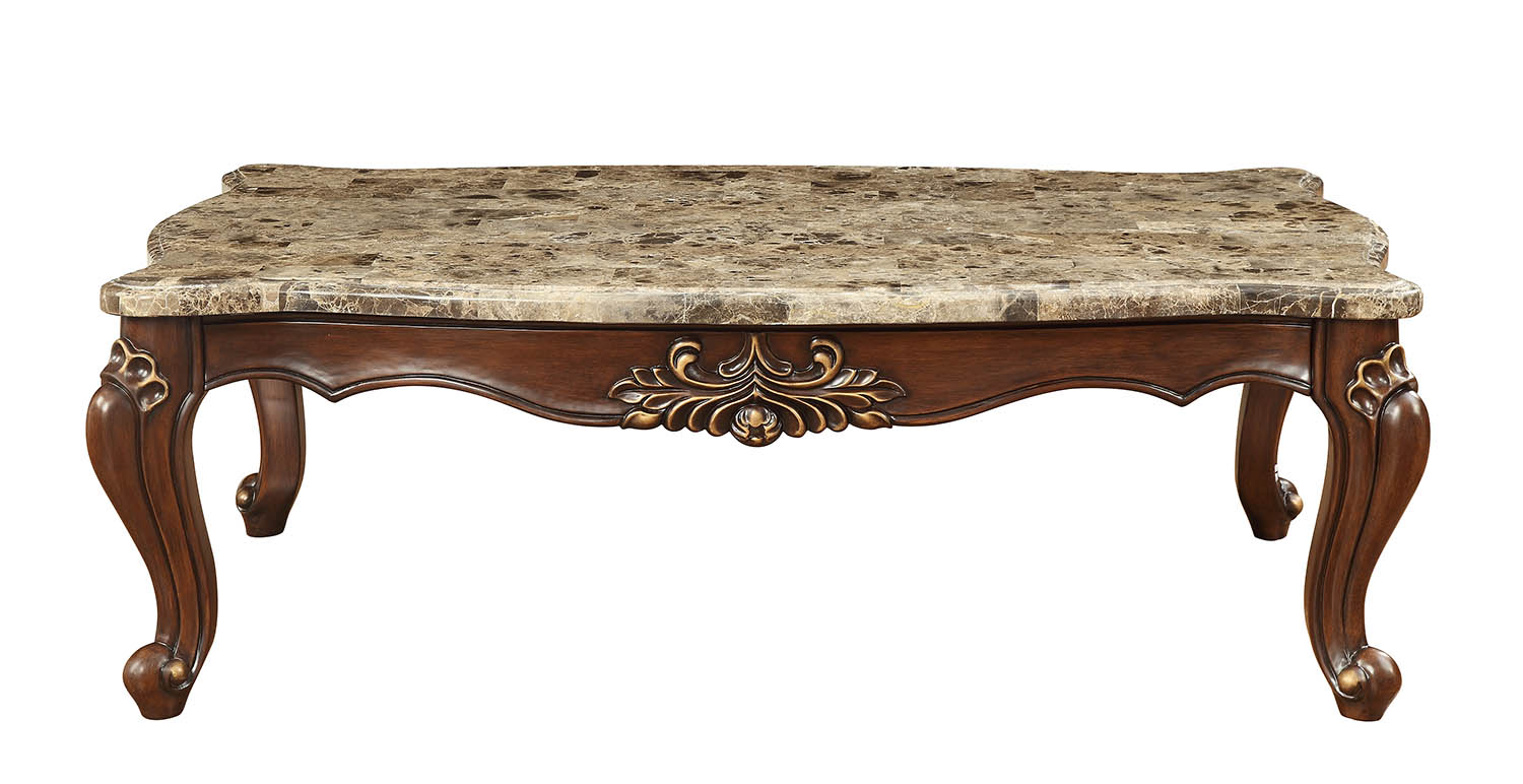 34" Genuine Marble Free Form Coffee Table