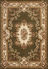 7' X 10' Polypropylene Greenor Ivory Area Rug
