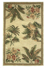 5' X 8' Wool Ivory Area Rug