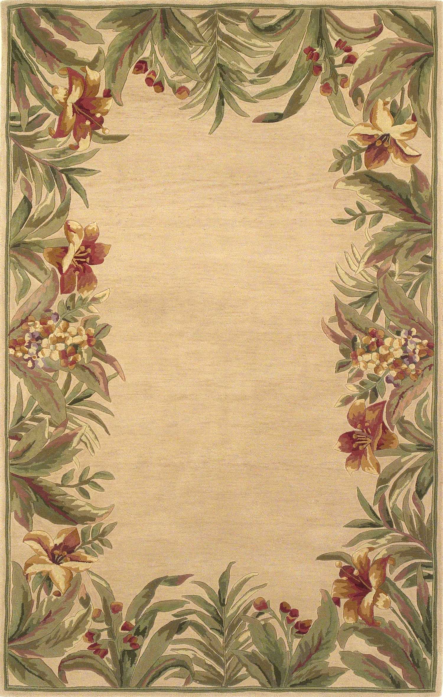 5' X 8' Wool Ivory Area Rug