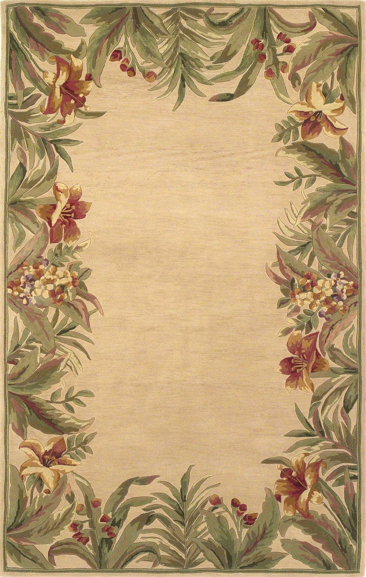 5' X 8' Wool Ivory Area Rug