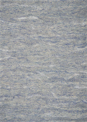 7 X 9 Wool And Viscose Ocean Blue Area Rug