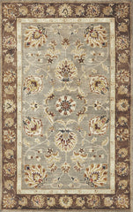 8'X11' Grey Mocha Hand Tufted Traditional Floral Indoor Area Rug