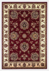 10'X13' Red Ivory Machine Woven Floral Traditional Indoor Area Rug