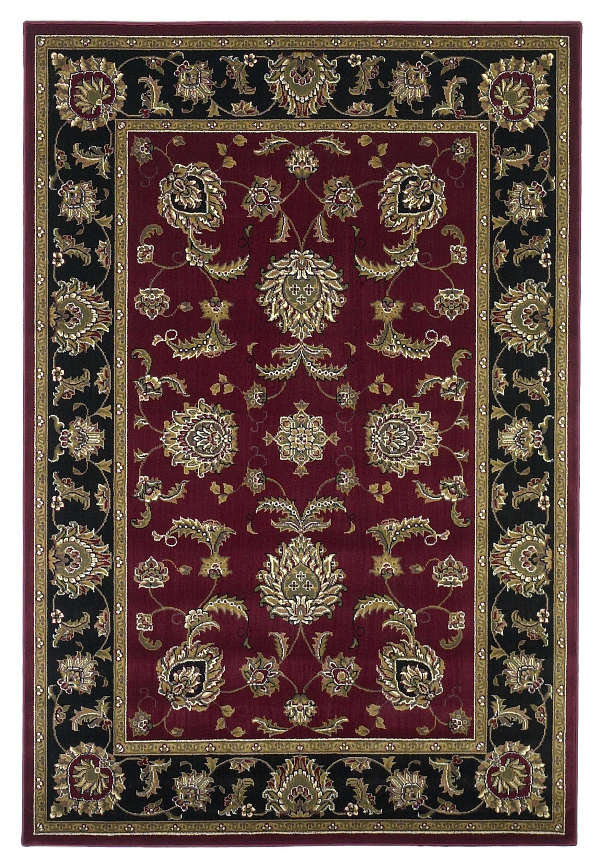 9' X 13' Polypropylene Red Or Black Area Rug