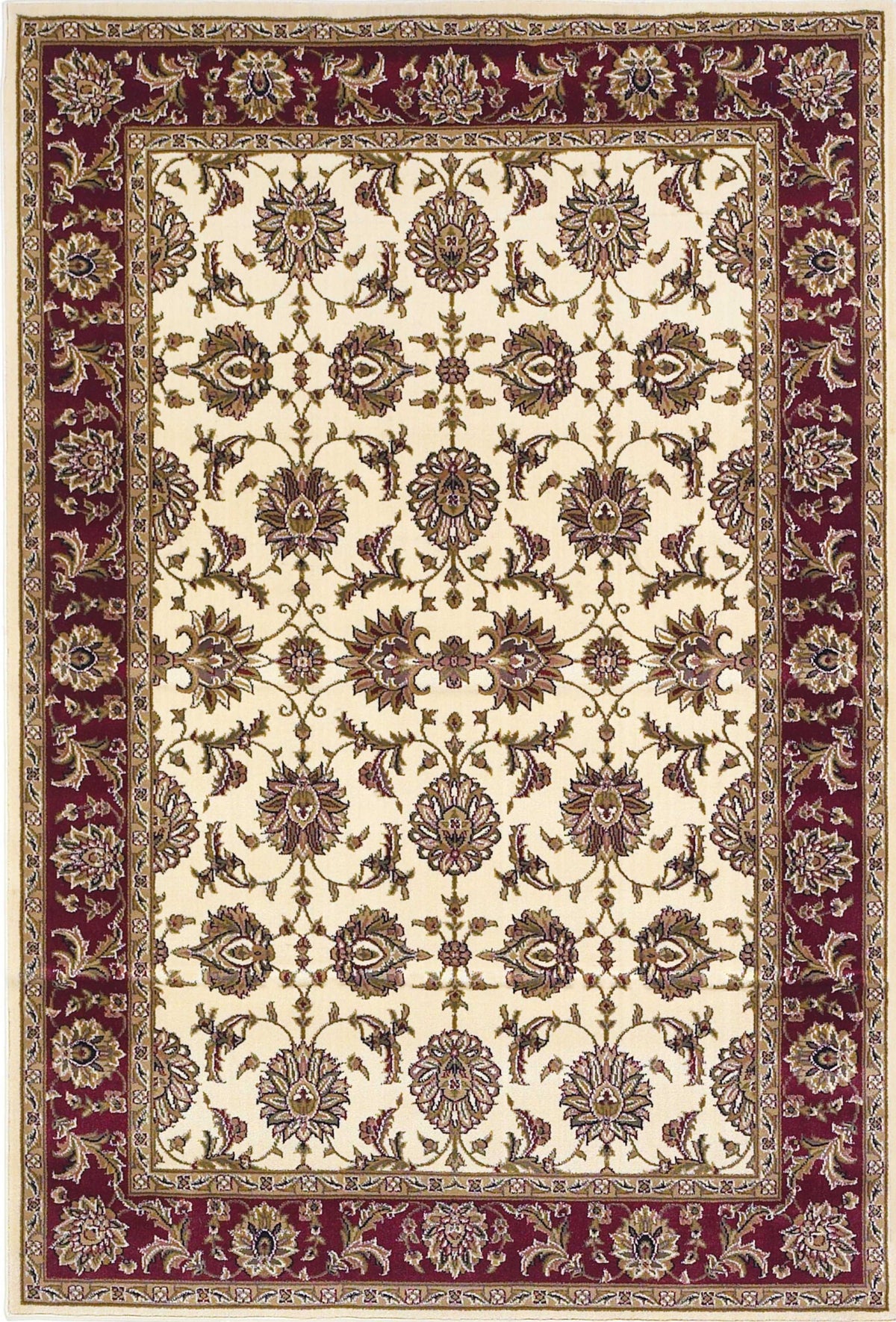 9' X 13' Polypropylene Ivory Or Red Area Rug
