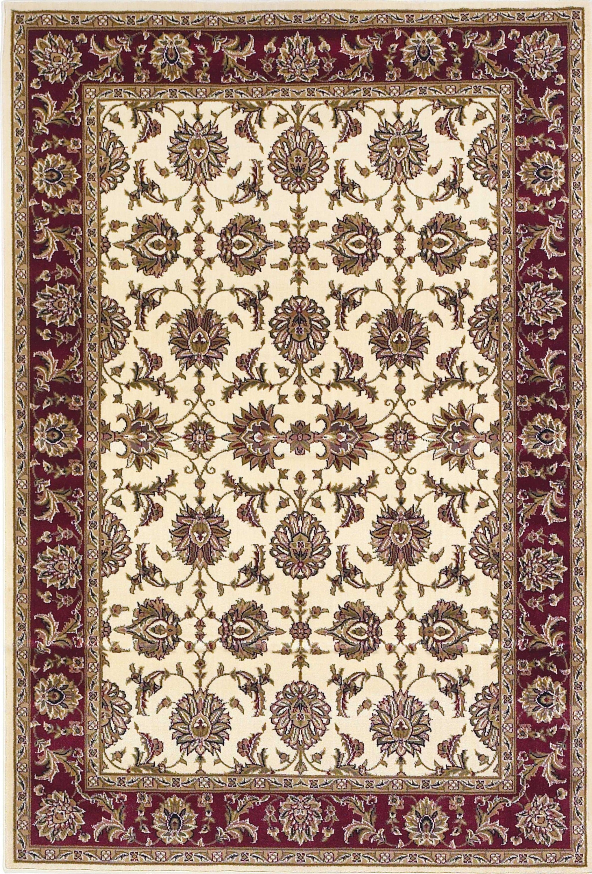 9' X 13' Polypropylene Ivory Or Red Area Rug