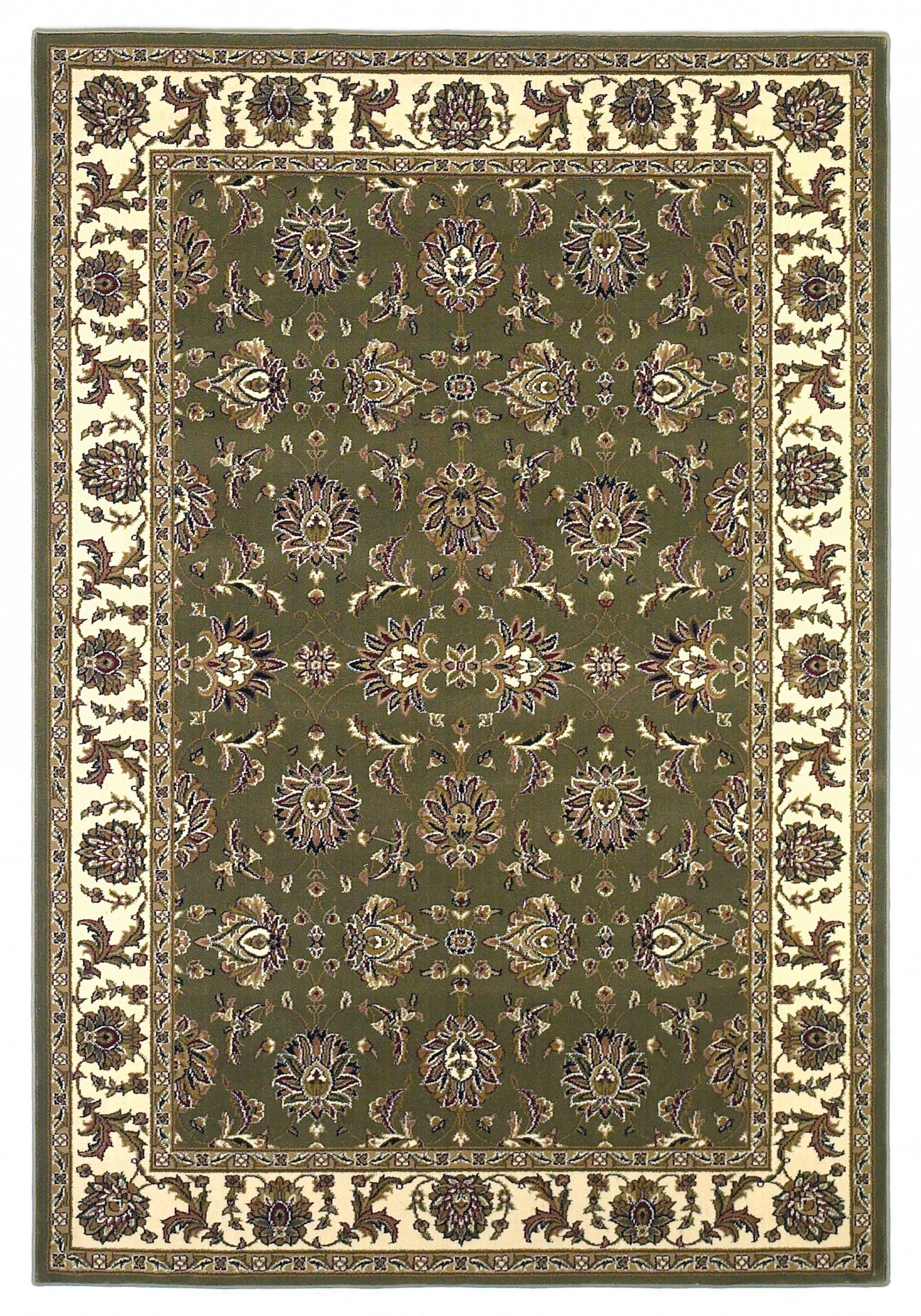 9' X 13' Polypropylene Green Or Ivory Area Rug