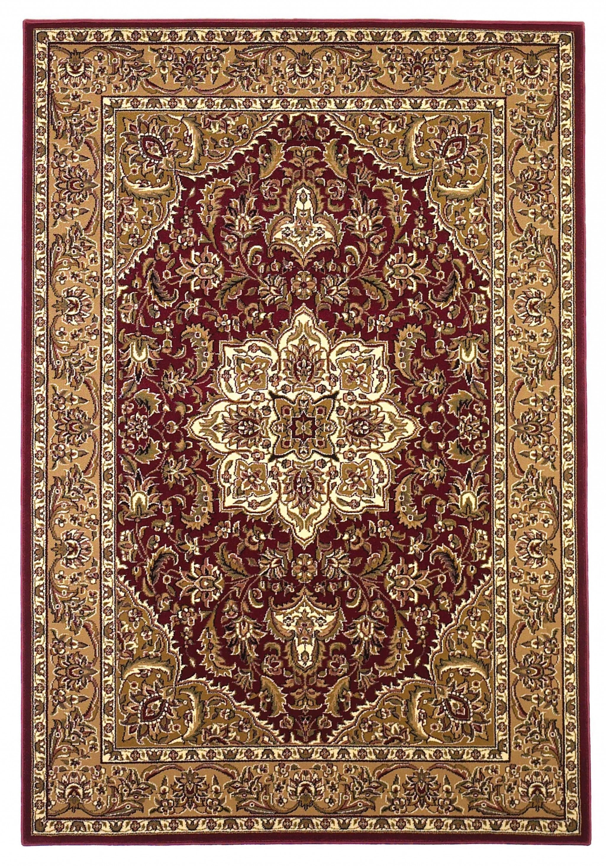 9' X 13' Polypropylene Red Or Beige Area Rug