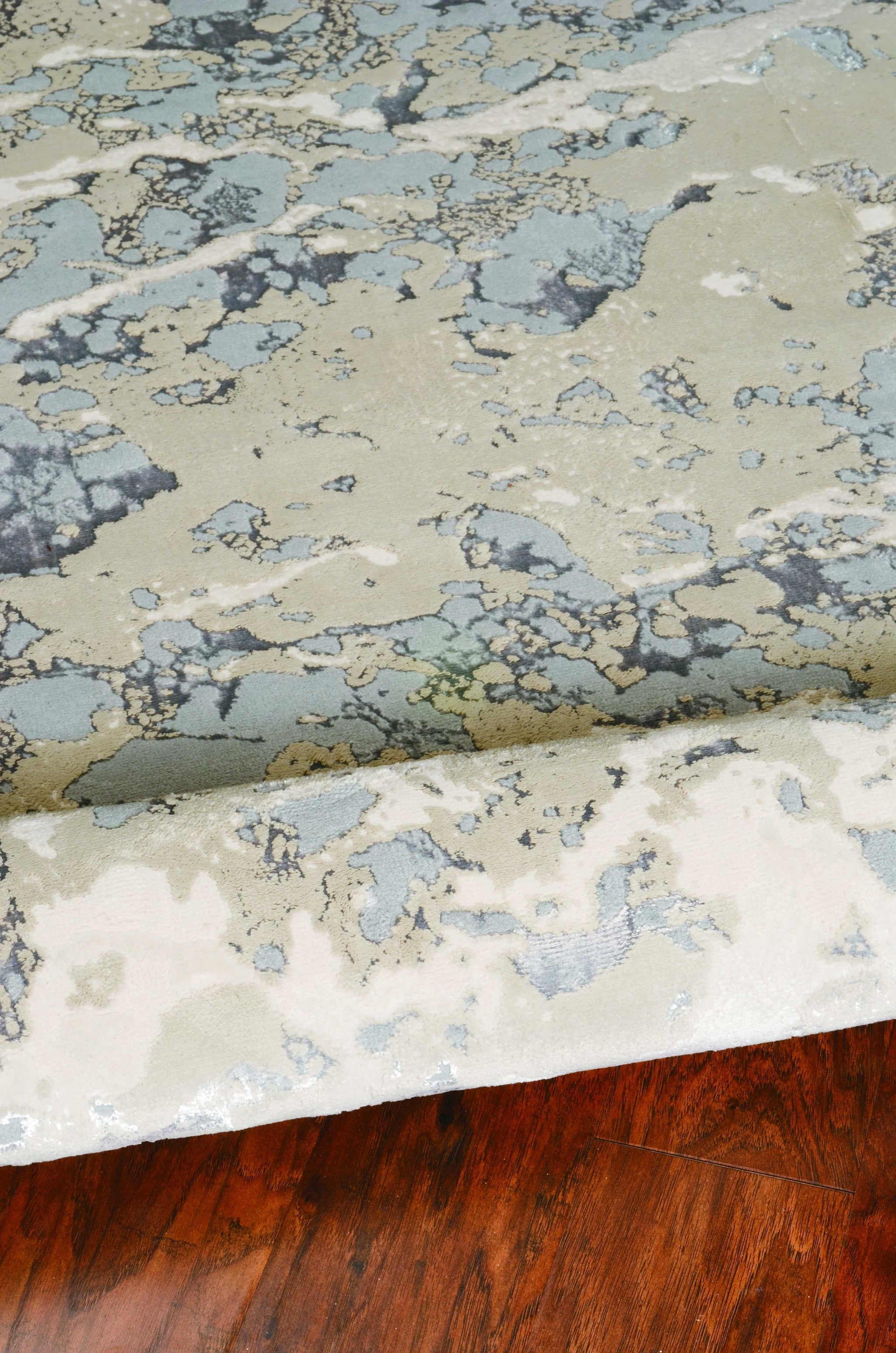 9' X 13' Polyester Sand Grey Area Rug