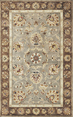 9'X13' Grey Mocha Hand Tufted Traditional Floral Indoor Area Rug