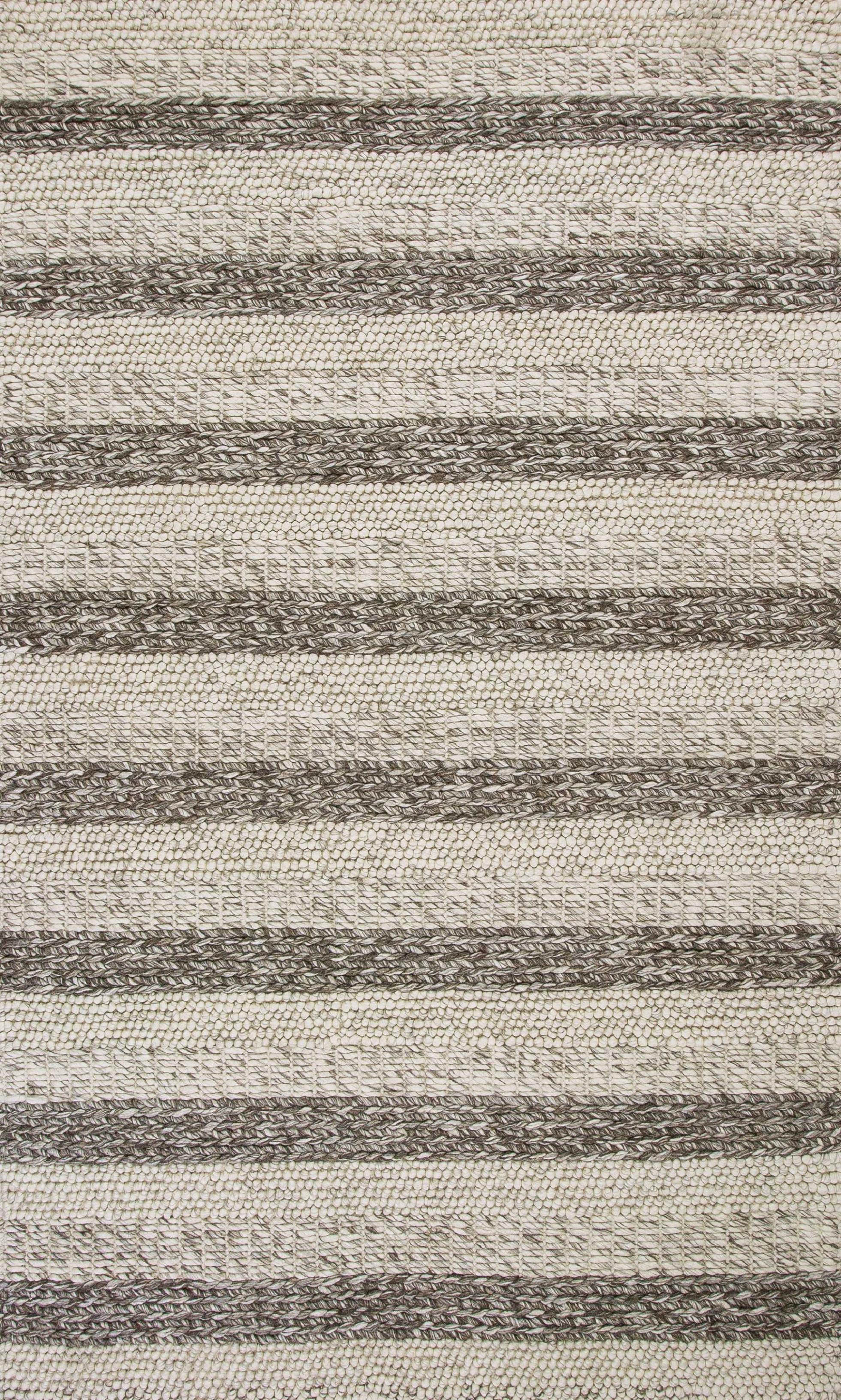 9' X 13' Wool Grey Or White Area Rug
