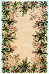 9' X 13' Ivory Wool Floral Hand Tufted Area Rug