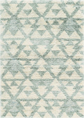 5' X 8' Ivory Or Grey Geometric Triangle Indoor Area Rug