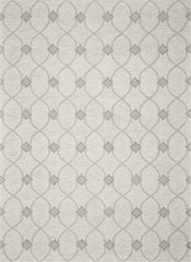 5'X7' Ivory Hand Tufted Wool Ogee Indoor Area Rug