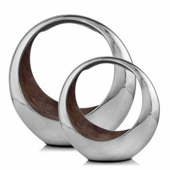 Buffed And Brown Bronze Two Tone Ring Threads Large Bowl