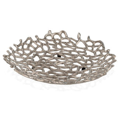 Modern Raw Silver Coral Centerpiece Plate