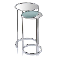 22" Silver Aluminum Round End Table