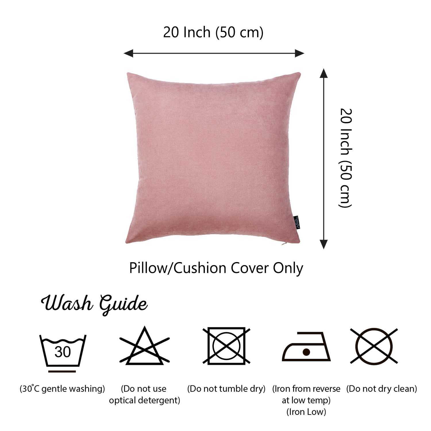 Set Of 2 Light Pink Brushed Twill Decorative Throw Pillow Covers