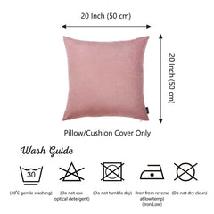 Set Of 2 Light Pink Brushed Twill Decorative Throw Pillow Covers