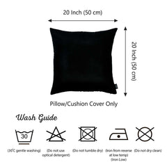 Set Of 2 Black Brushed Twill Decorative Throw Pillow Covers