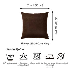 Set Of 2 Brown Brushed Twill Decorative Throw Pillow Covers