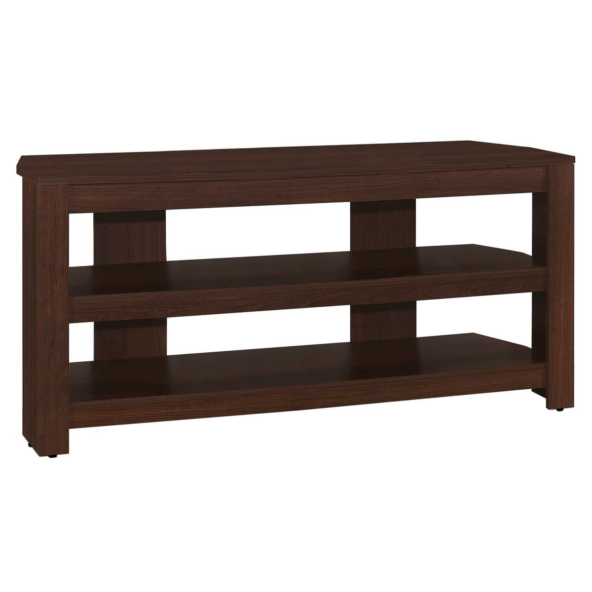 16" Dark Brown Particleboard Open Shelving TV Stand