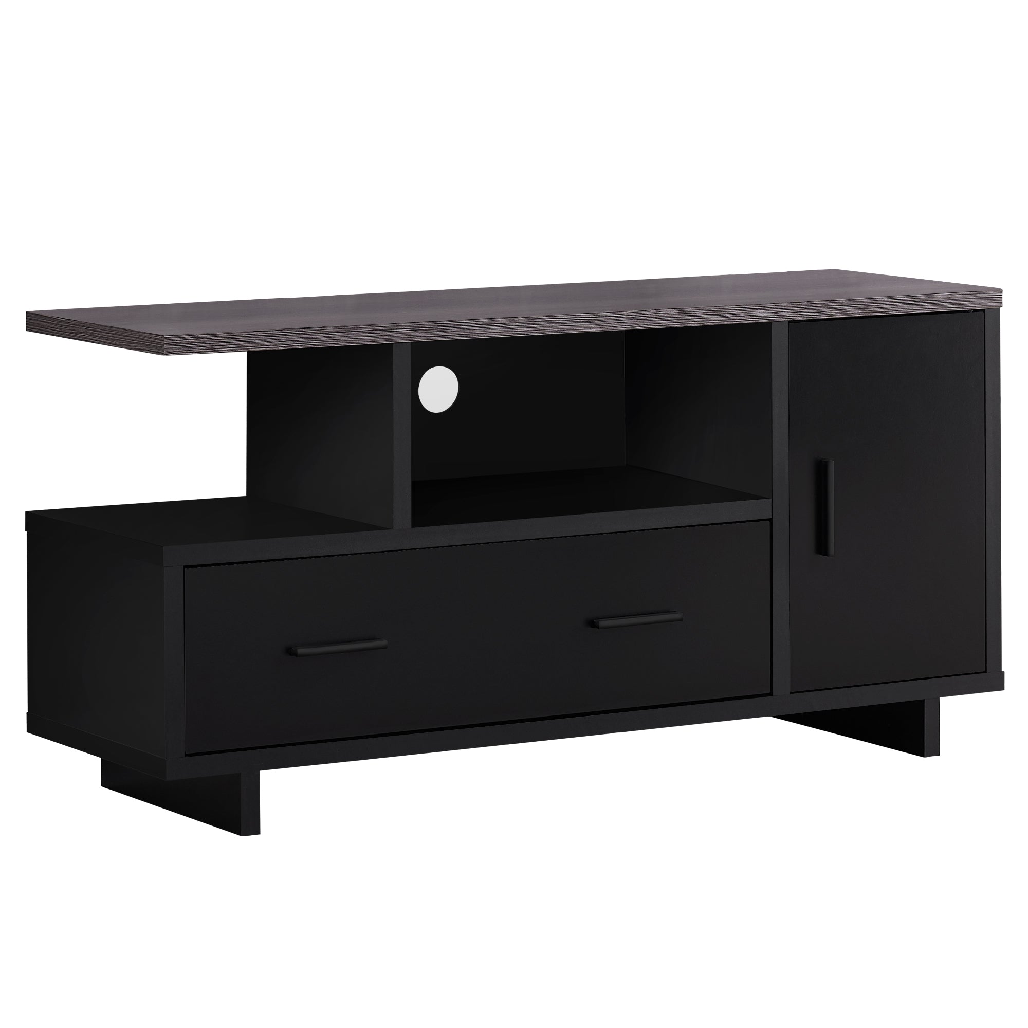 15.5" X 47.25" X 23.75" Blackgrey Top With Storage TV Stand