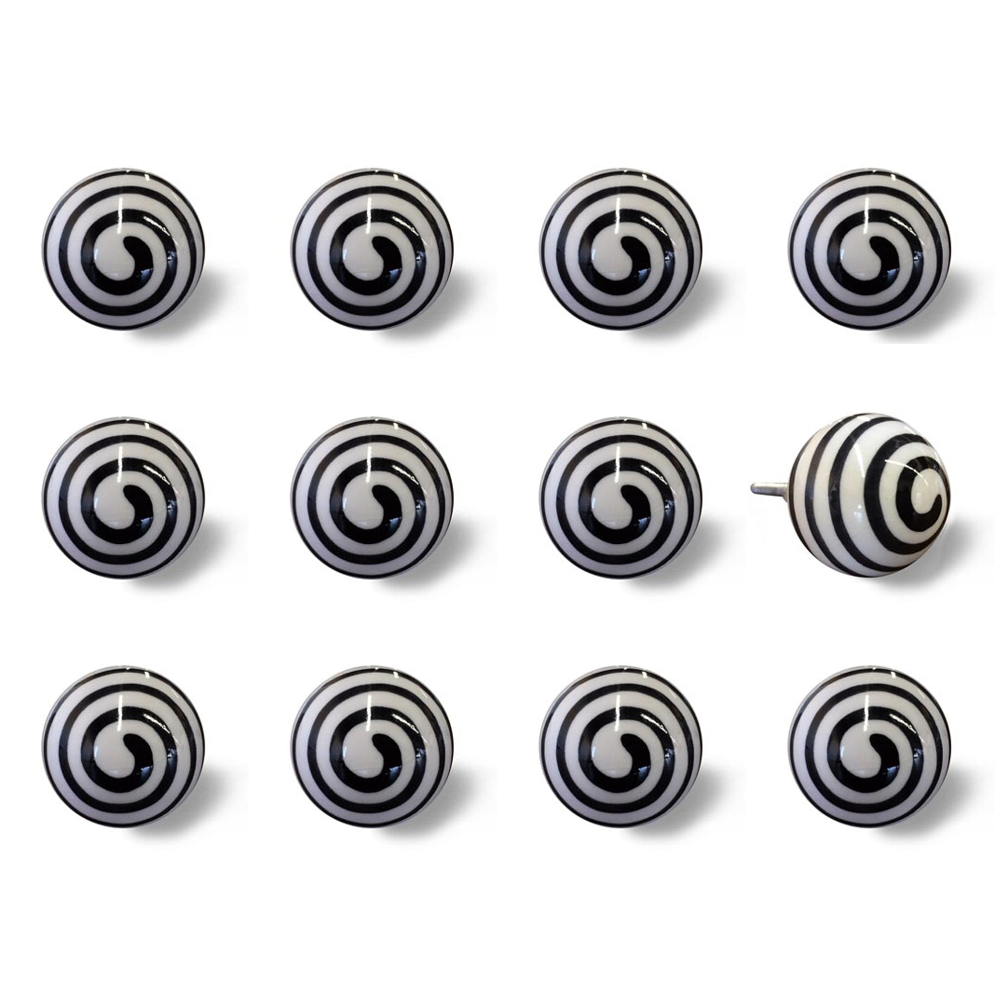 1.5" X 1.5" X 1.5" Ceramic Metal Multicolor 12 Pack Knob