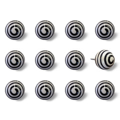 1.5" X 1.5" X 1.5" Ceramic Metal Multicolor 12 Pack Knob