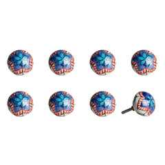 1.5" X 1.5" X 1.5" Ceramic Metal Multicolor 8 Pack Knob