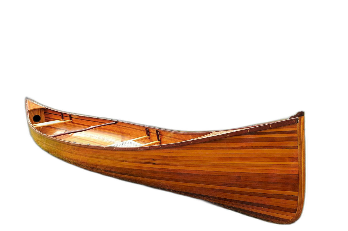 35.5" X 216" X 27" Wooden Canoe