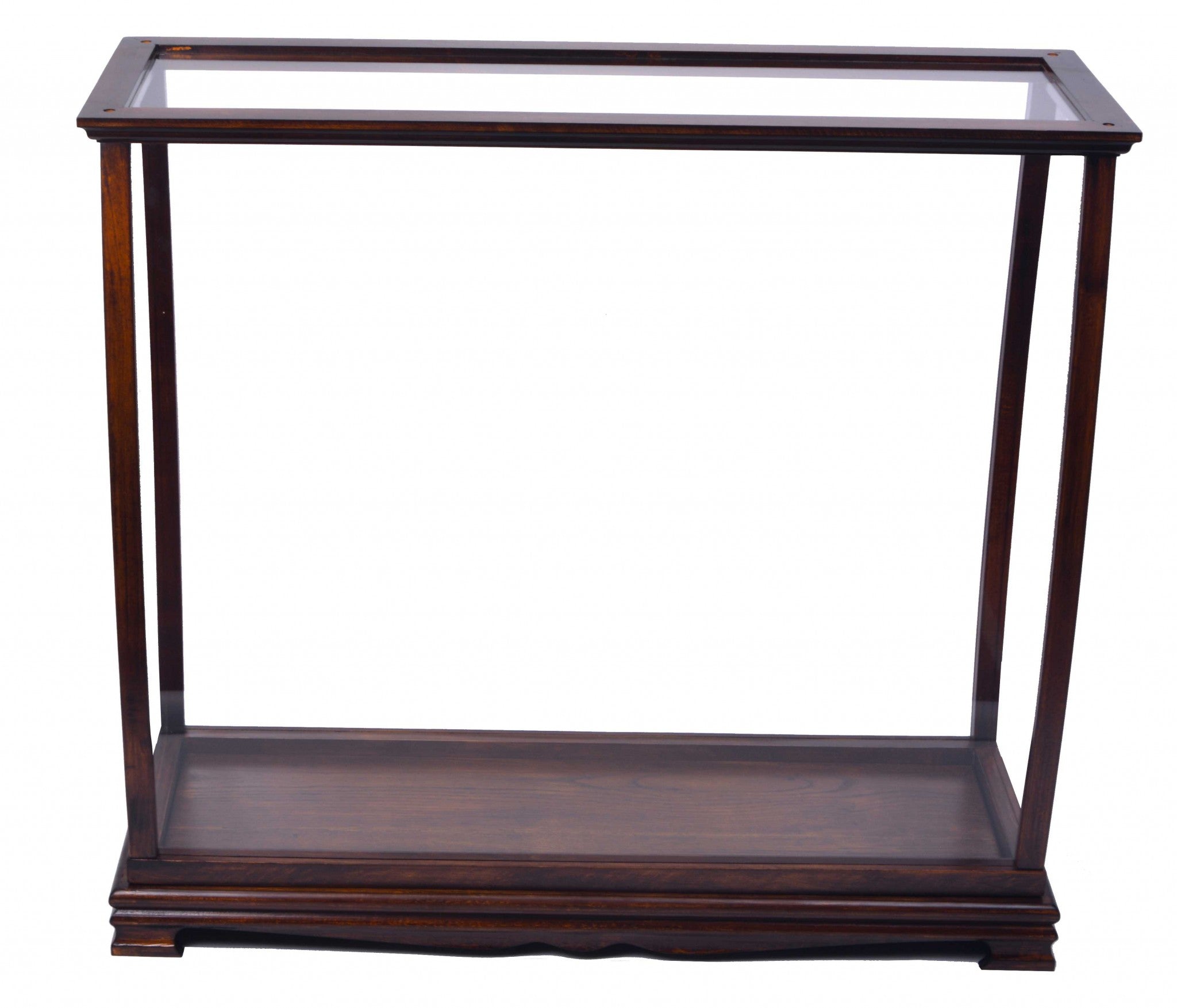 13" Dark Brown And Clear Glass Standard Display Stand