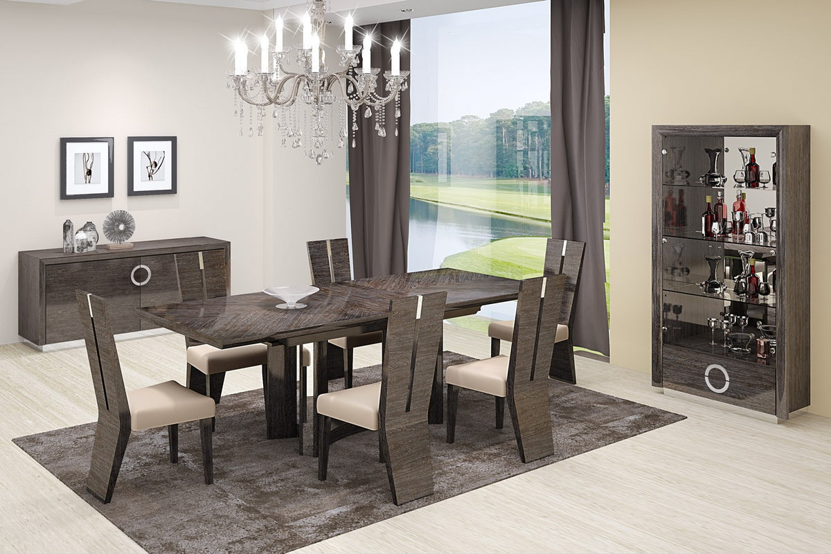 98.5" X 43.5" X 30" Gray Dining Table And 6" Chair Set