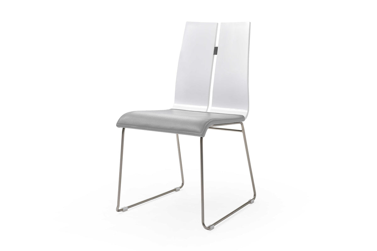 Gray Faux Leather Dining Chair
