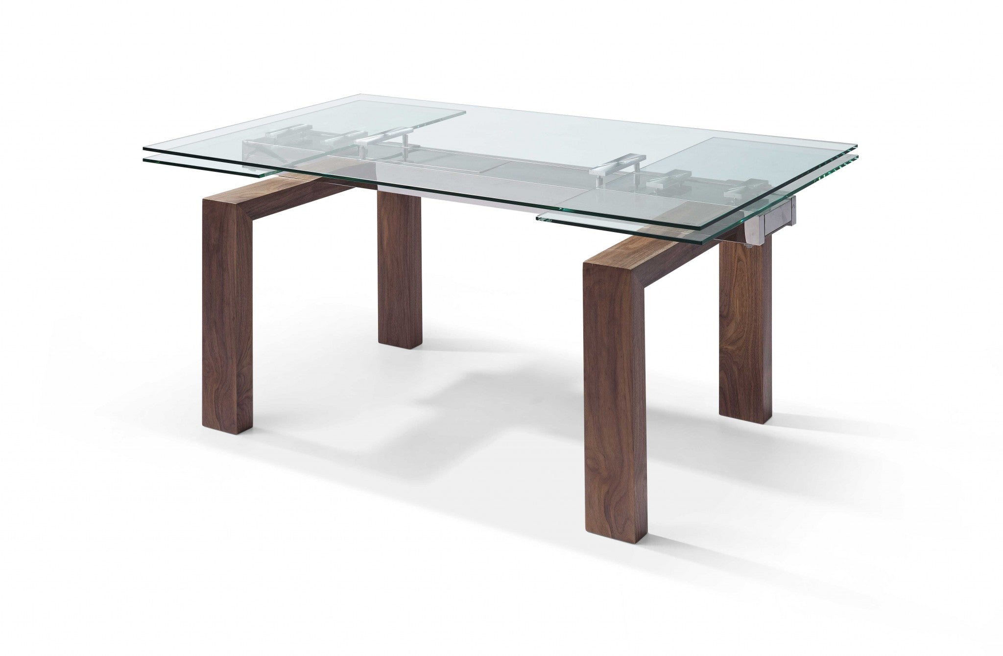 63 X 35 X 30 Walnut Solid Wood Extendable Dining Table