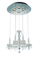 26 X 26 X 43 Clear Crystal Glass Pendant Lamp