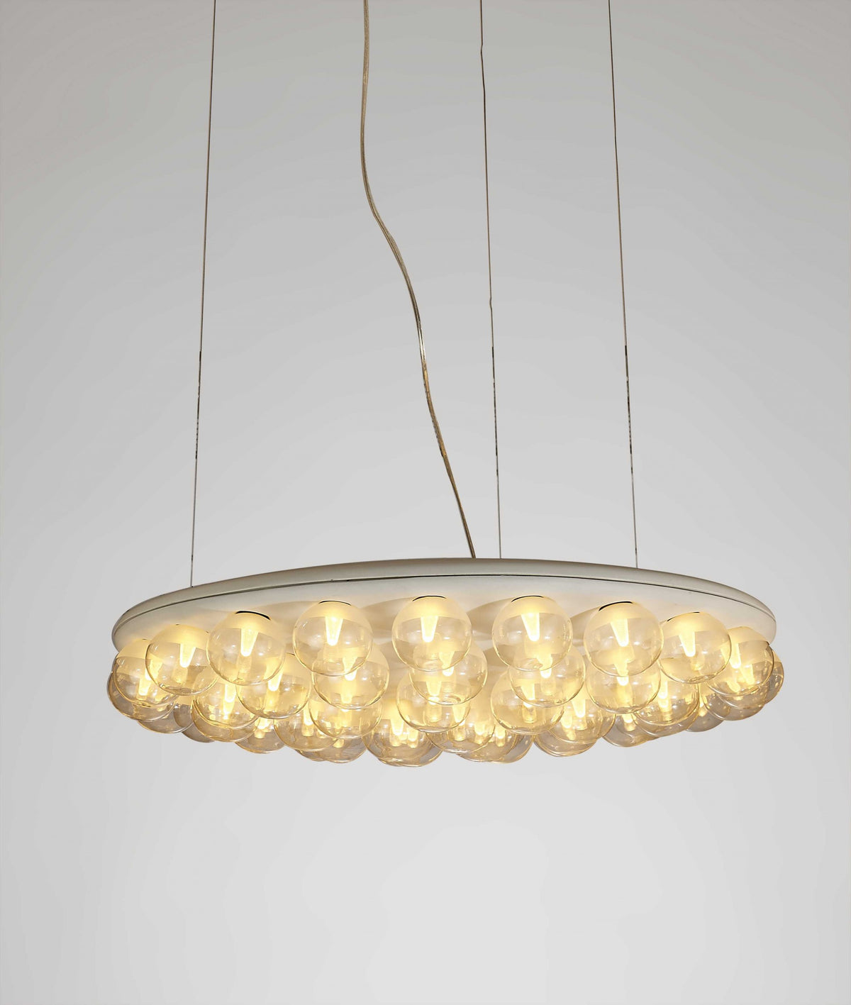 29 X 29 X 7 White Glass Metal Pendant Lamp