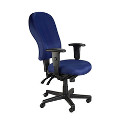 Navy Blue Fabric Seat Swivel Adjustable Task Chair Fabric Back Plastic Frame