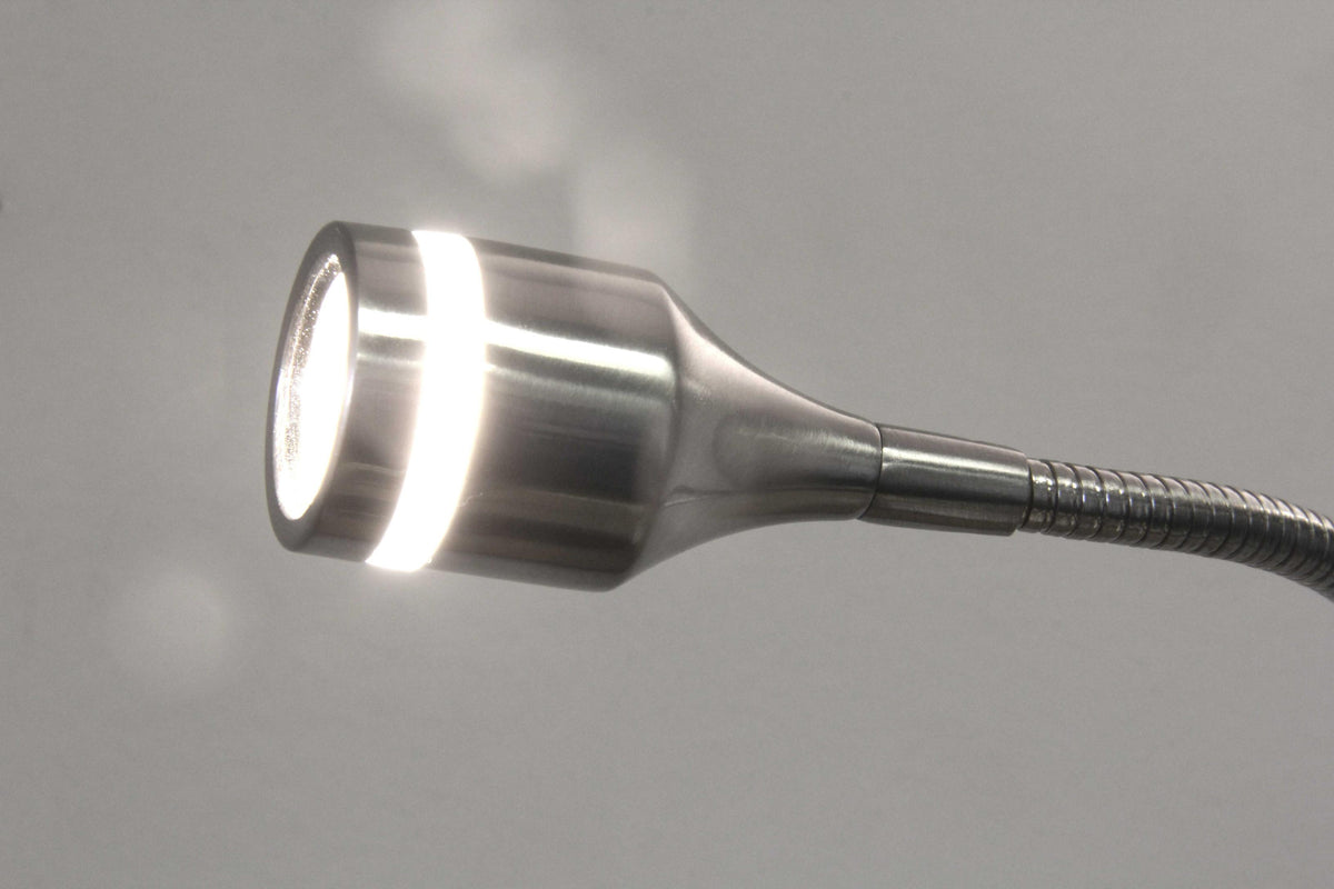 15" Black Metal Adjustable Clip On Led Table Lamp