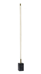 Minimalist Ambient Glow Led Floor Lamp With Dimmer In Antique Brass And Black Marble