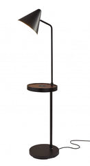 59" Tray Table Floor Lamp With Black Cone Shade