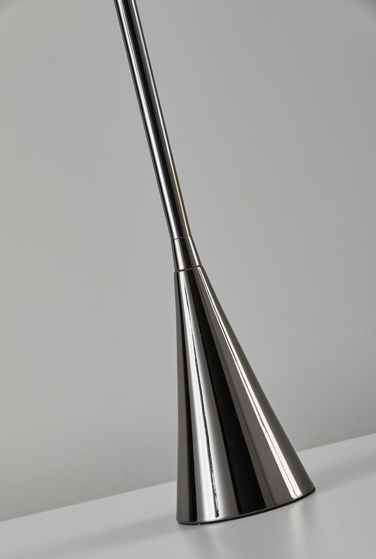 Black Nickel Finish Metal Tall White Shade Table Lamp