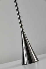 Black Nickel Finish Metal Tall White Shade Table Lamp