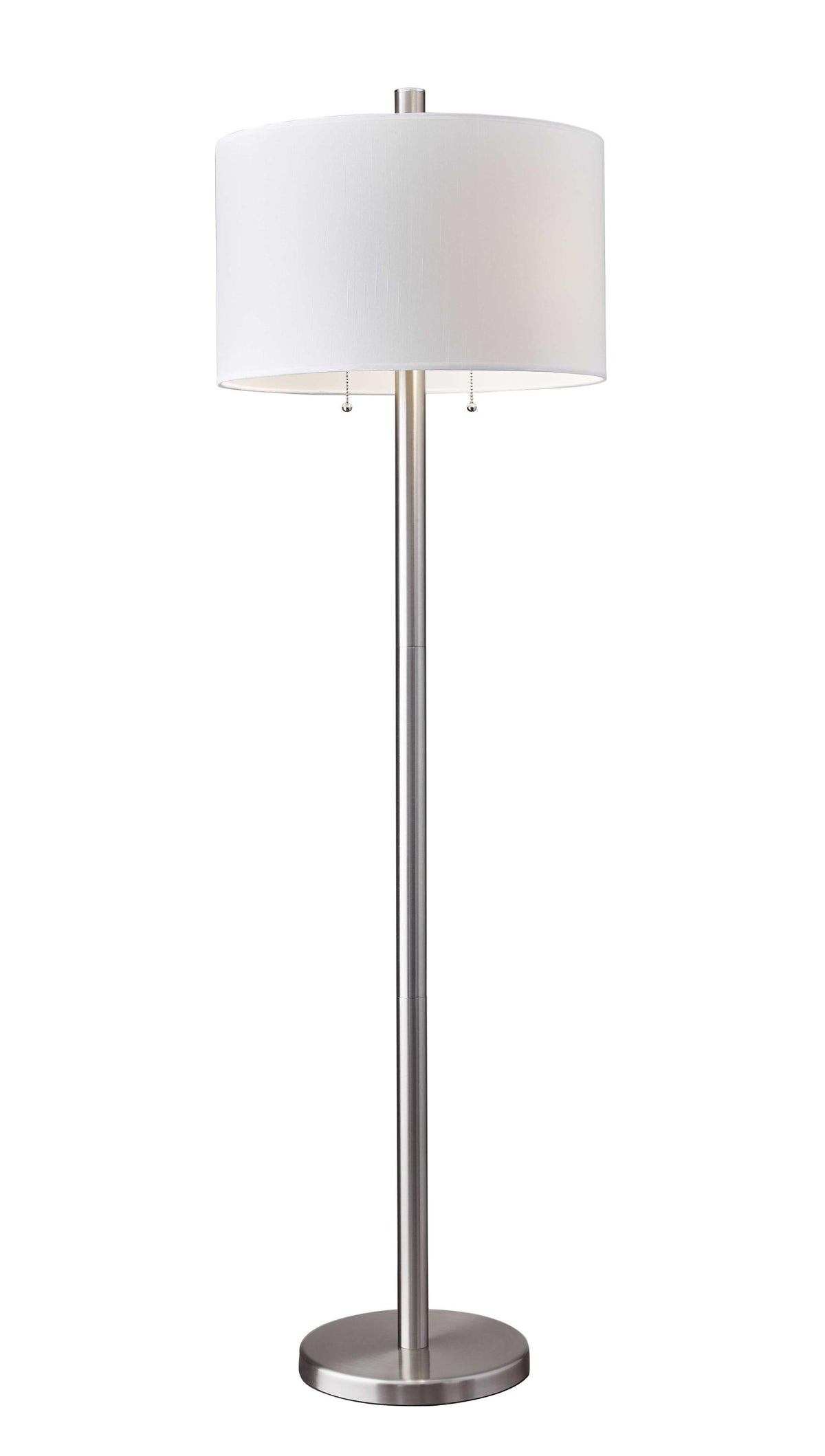 61" Two Light Traditional Shaped Floor Lamp With White Drum Shade