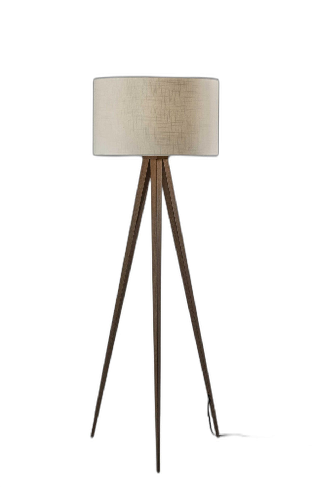 60" Tripod Floor Lamp With White Drum Shade