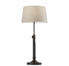 Set Of 2 Black Metal Adjustable Height Table Lamp